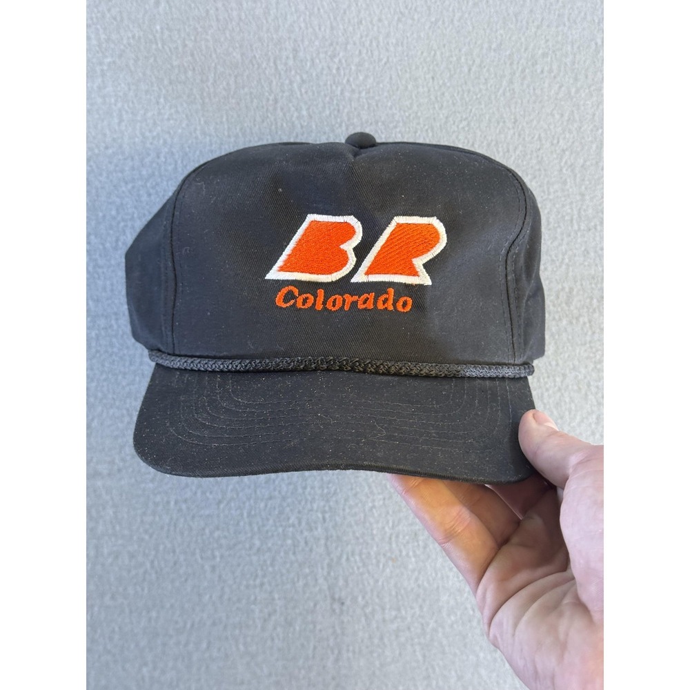 Vintage BR Colorado Kudzu Hat Cap Snap Back Mens One Size Black Rope Logo